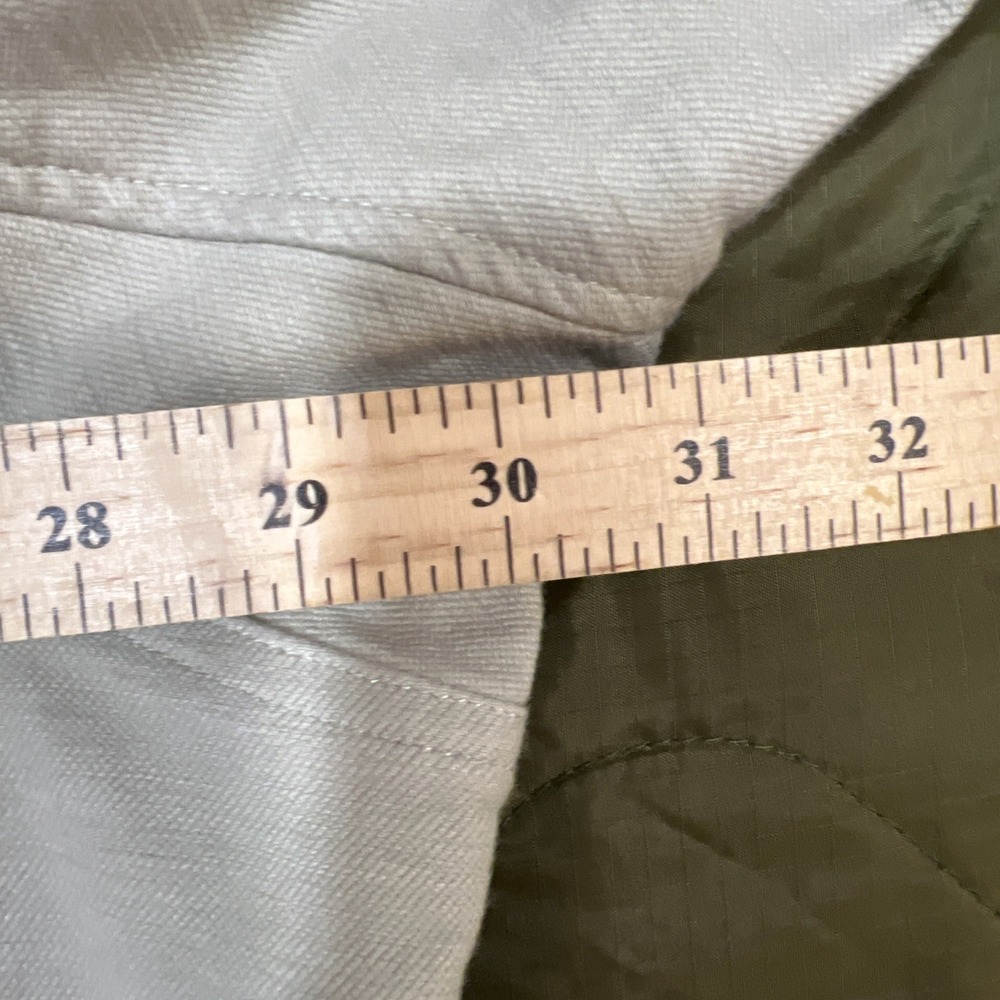 Duluth Trading Officers Slub Sateen Shirt Jac Mens 2XL Khaki Gray Work Layer - Picture 10 of 13